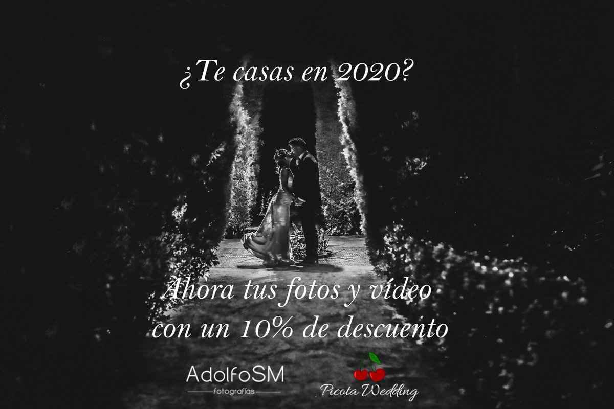 PicotaProducci1's tweet photo. ¿Os casáis en 2020/21 y todavía no tenéis fotografía y vídeo?  Si formalizas tu reserva antes del 1 de diciembre obtendrás un 10% de descuento en tus fotos o vídeo de boda.
¡Dejadnos contar vuestra historia de amor!👰❤🤵

 #vestidodenovias #viajeslunademiel #wedding #boda https://t.co/YAc18vPuPw