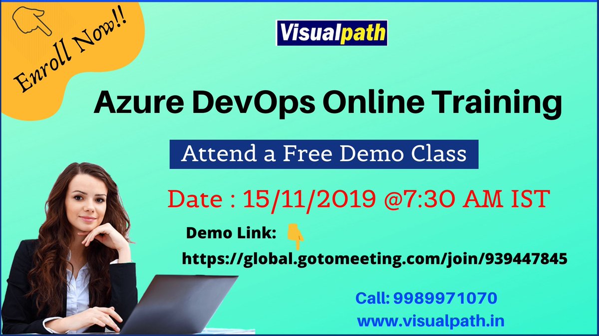 VisualpathPro's tweet image. Attend a Free Demo Class on #AzureDevops_Training in Online mode
Date&Time: 15th Nov, 7:30AM IST
Demo session link: bit.ly/2Qou0Y2
For More Information
Call us: +91 9989971070
Email: online@visualpath.in
#Azure_devops #SabarimalaVerdict #Krack #HelmetSaves