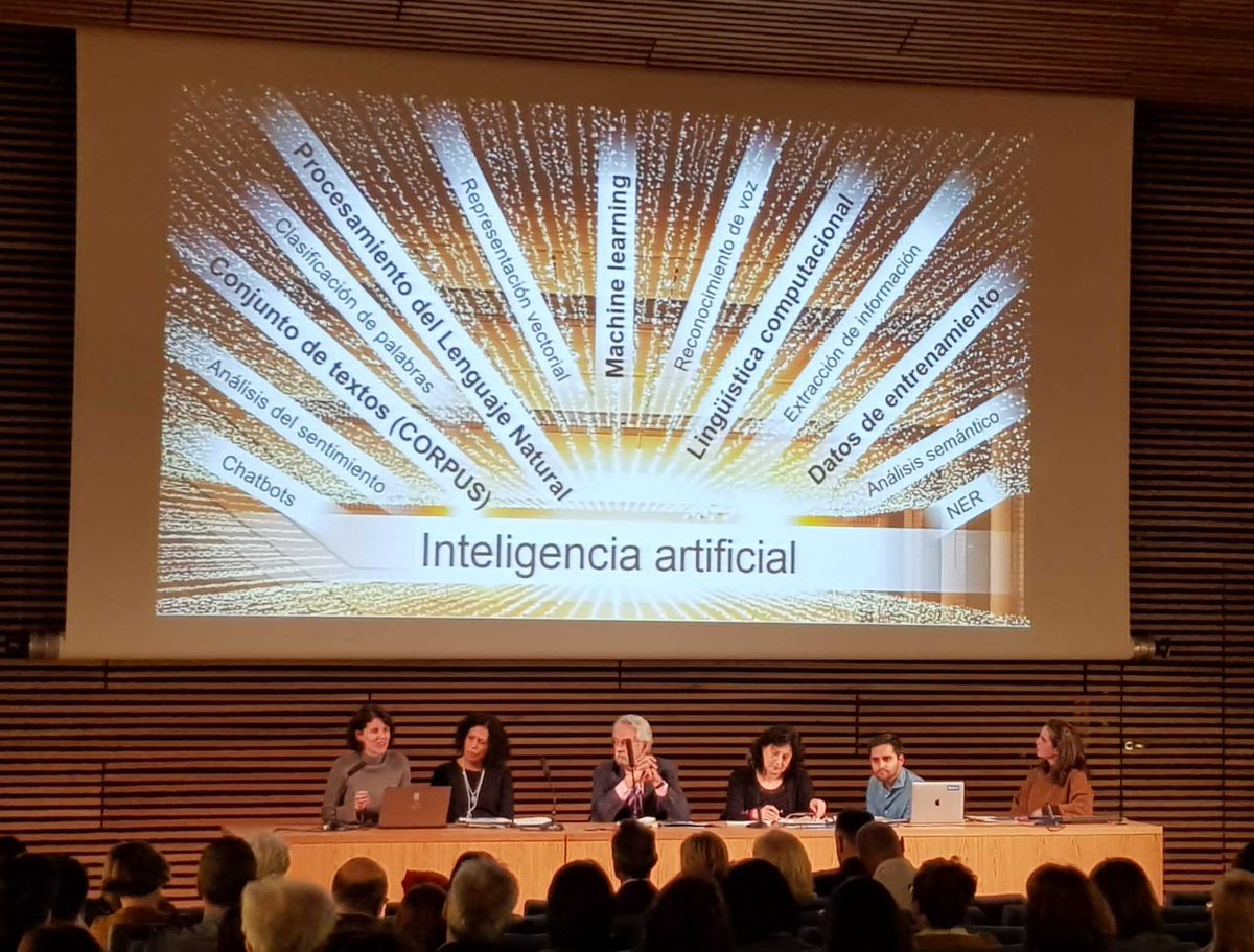 IIConocimiento's tweet photo. @marta_mgn "El Procesamiento del Lenguaje Natural o #PLN lo constituyen las distintas técnicas que permiten a los ordenadores trabajar de forma automática con el lenguaje humano, tanto en su forma escrita como en su forma oral", @marta_mgn en #IVJBJM https://t.co/MDXcQhiXLa