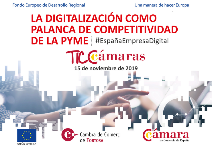 Cámara de España (@camarascomercio) on Twitter photo ➡ La digitalización como palanca de competitividad de la pyme #EmpresaDigital
✅ Organiza <a href="/cambratortosa/">Cambra Tortosa</a>
📅 Viernes, 15 de noviembre 2019
⏰ 09:00 horas
📌 Calle de Cervantes, 7, Tortosa
✍ Inscríbete ow.ly/XVp650x4thC ➡ La digitalización como palanca de competitividad de la pyme #EmpresaDigital
✅ Organiza <a href="/cambratortosa/">Cambra Tortosa</a>
📅 Viernes, 15 de noviembre 2019
⏰ 09:00 horas
📌 Calle de Cervantes, 7, Tortosa
✍ Inscríbete ow.ly/XVp650x4thC