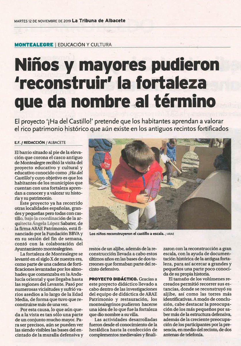 aulahistoriaMC's tweet photo. Actividad Ha del Castillo en nuestro pueblo. 9/11/2019 https://t.co/5WjFQ5MVpp