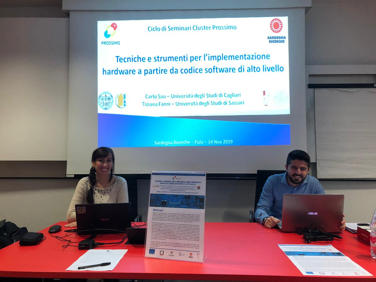 CProssimo's tweet image. Pronti per la prima #giornatadiFormazione di #CProssimo che si svolgerà all&apos;interno del #parcoTecnologico di @SardegnaRs a #Pula. Speaker della giornata @Tiziana_Fanni di @IdeaLabUniss @unissTwit e #CarloSau di @unicaeolab @univca 👩‍💼👨‍💼