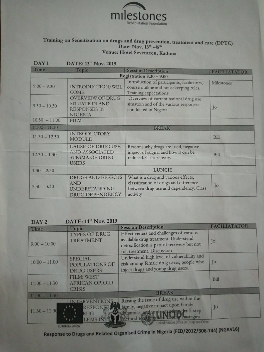 We are currently attending the ongoing SENSITIZATION ON DRUGS AND DRUG PREVENTION, TREATMENT ANF CARE (DPTC) organized by @MilestonesNgr.
#ANAYD_Africa