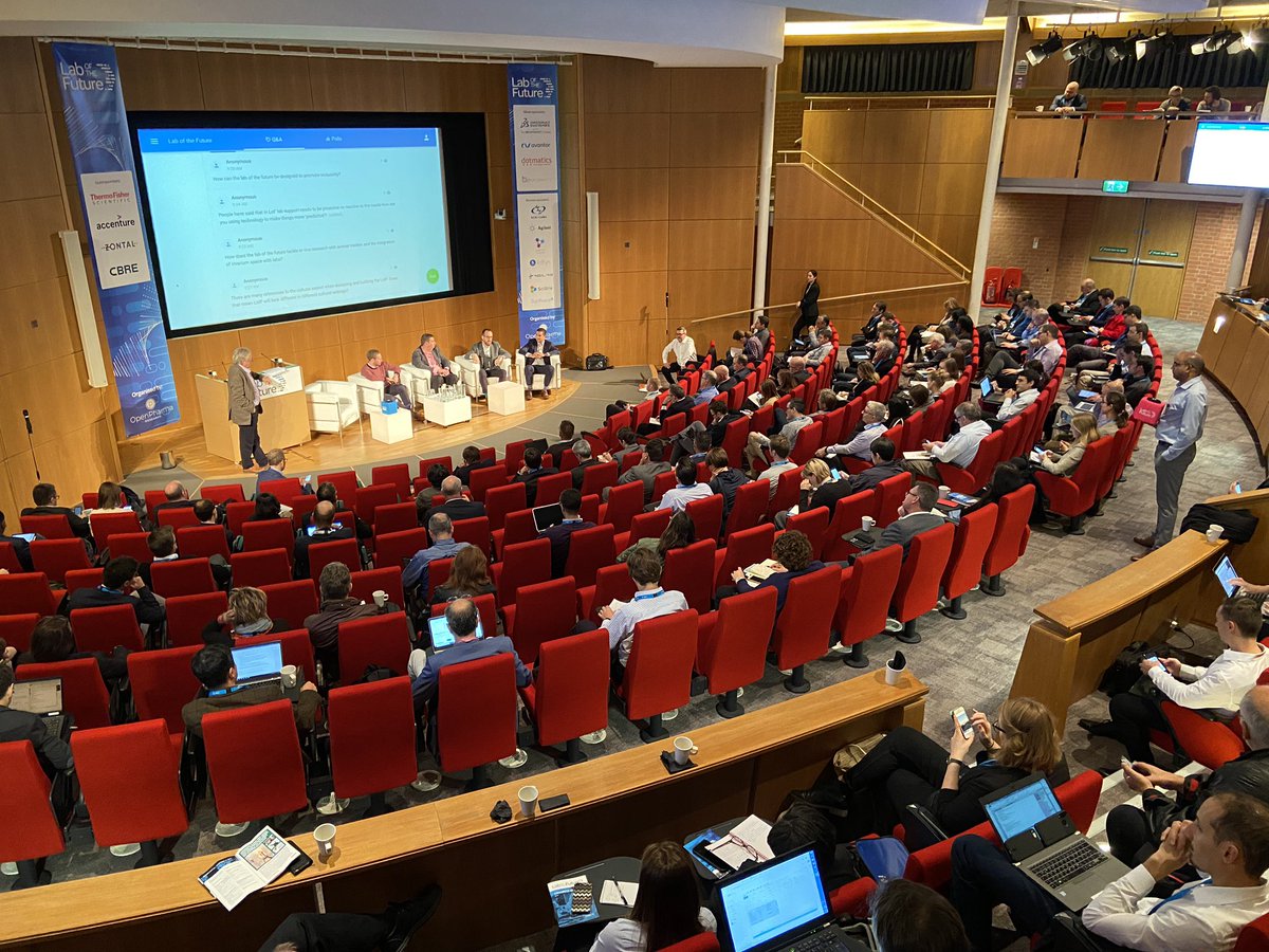 Excellent question from Tim Hammonds <a href="/CR_UK/">Cancer Research UK</a>-TDL: “How will the lab of the future help us *think* more, rather than *do* more?”

#LaboftheFuture2019 #SmartCities #automation #drugdiscovery