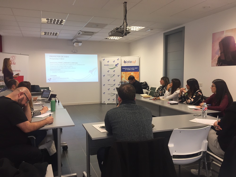BIOTECYL's tweet photo. 🗣️Hoy en #CEBT en 🦁#LeonEsp empresarios y directivos de empresas #Innovadoras asisten al taller #Cylbooster para conocer las #líneas de #ayudas #regionales a la I+D+i de #CyL de la mano de @innobooster y co-organizado por @BIOTECYL y @LeonUPildefe . Gracias a todos por asistir‼️ https://t.co/0JaWCxzqcl