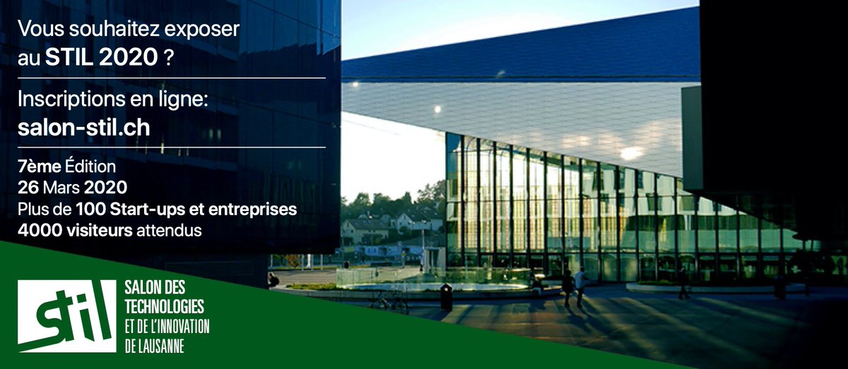 Avis aux entreprises, startups, laboratoires et associations! Cette année encore, les inscriptions se font sur notre plateforme en ligne!

⇒ Inscription:  fr.salon-stil.ch/inscription-ac…
⇒ Connexion: fr.salon-stil.ch/login

Contactez nous pour plus d'info (stil@epfl.ch)