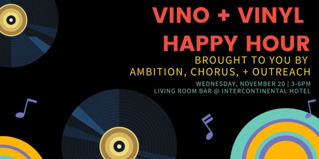chorus_ai's tweet photo. We’re bringing the best-of-the-best together for the Vino + Vinyl Happy Hour hosted by @AmbitionSales, @chorus_ai and @outreach_io - and that includes you!

Stop by for a drink on us during Dreamforce! RSVP here https://t.co/US6GVnHwe9 #DF19 #sales #technology https://t.co/9GDANcGcBq