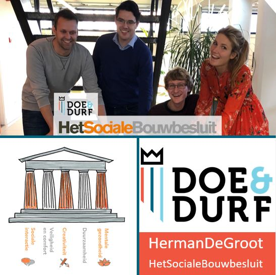 DoeDurf's tweet photo. #DoeEnDurf idee van HermanDeGroot betreft het verankeren van kernwaarden als sociale interactie, creativiteit en geestelijk welzijn in #HetSocialeBouwBesluit, als aanvulling op het bouwbesluit waarin alleen technische aspecten worden meegenomen: https://t.co/cS17Loaa7Q #innovatie https://t.co/yoezlglYzX