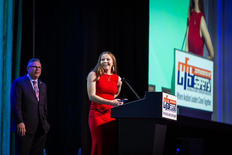 NATCACFS's tweet image. At the Archie League Medal of Safety Awards on September 18, 2019, student pilot Rachel Prins spoke to thank the NGL controllers for their assistance and to help present them with the Archie League Award. youtube.com/watch?v=aapkkw…