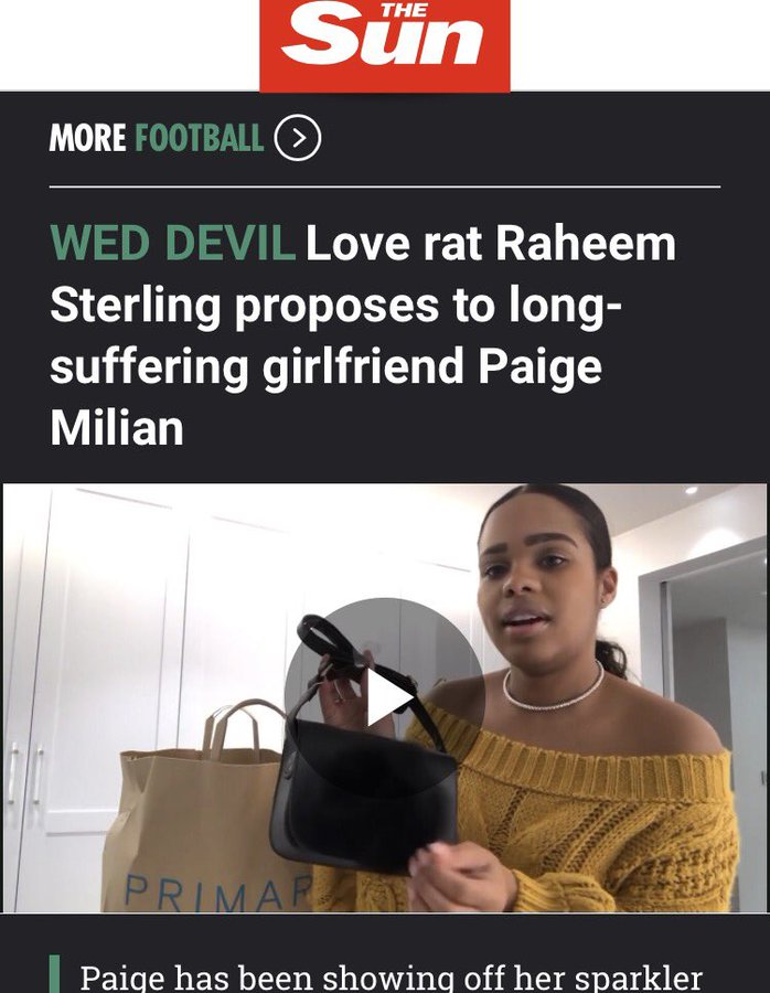 Sterling's portrayal in the media; a thread. https://twitter.com/Annie_LFC/status/1194354368725819393