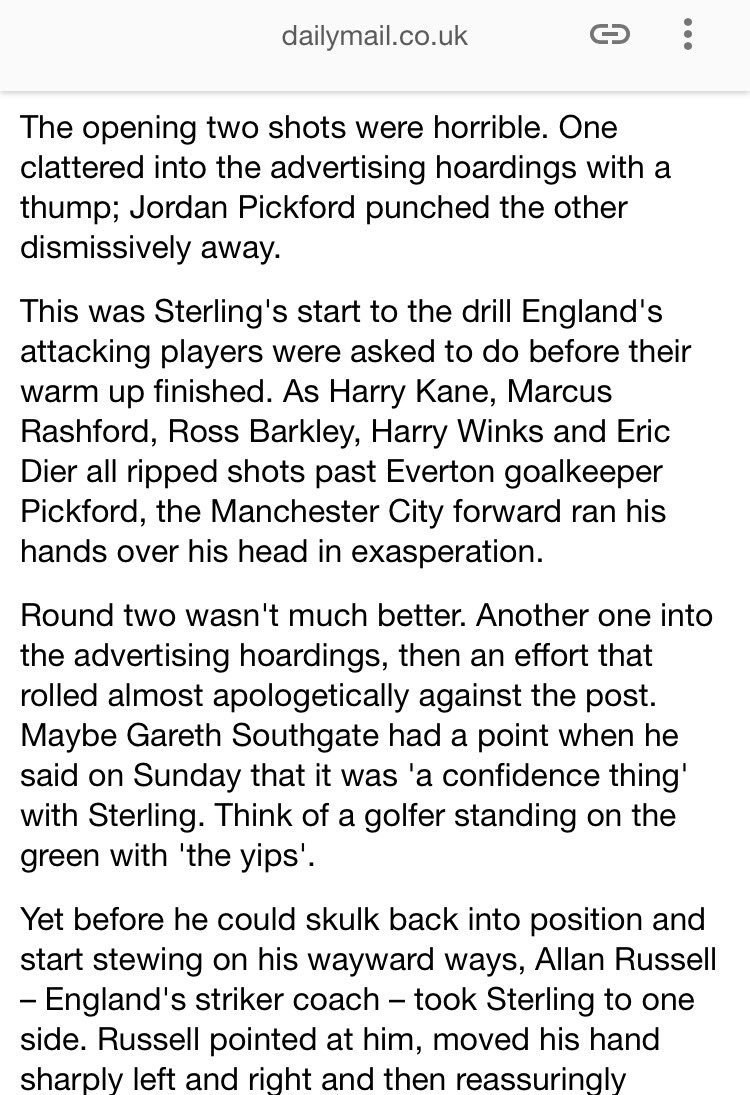 In a game where Sterling scored 2 goals against Spain, this was 70% of the report