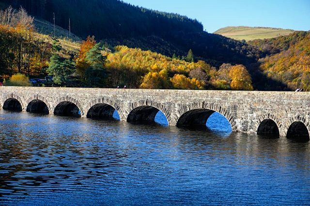 Big bridge, tiny cyclists. ALL the autumn hues ift.tt/33Nin0L