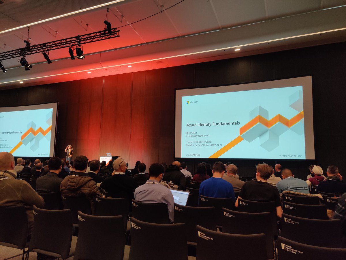 Great presentation from <a href="/RicksterCDN/">Regular IT Guy</a>  at #MSIgniteTheTour about identity security in Azure. Now it's time to implement this 💻☁️