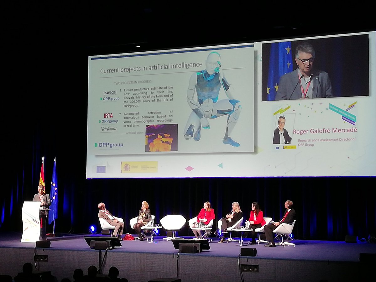 joguco's tweet photo. Good example of #ArtificialIntelligence application in a farm of pigs from #OPPGroup presented during #DEIForum Also good example on how @Eurecat_news #DIH are coaching #SME in this digital transformation https://t.co/HivYoPyhlR