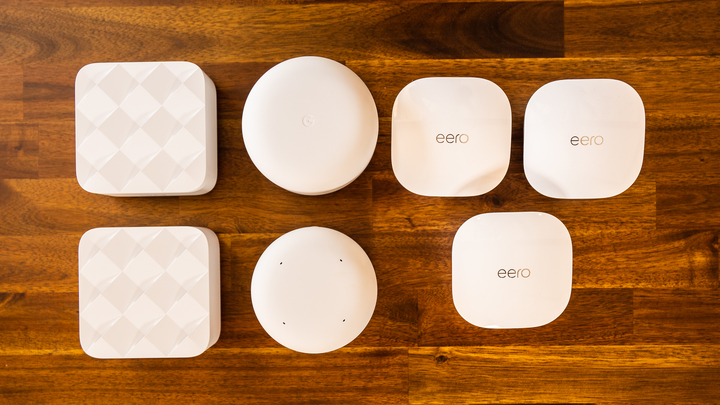 A mesh Wi-Fi system uses multiple devices to relay a stronger Wi-Fi signal throughout your home. You'll plug one device into your modem just like a normal router, then place range-extending satellite devices in other rooms. More devices = more coverage.