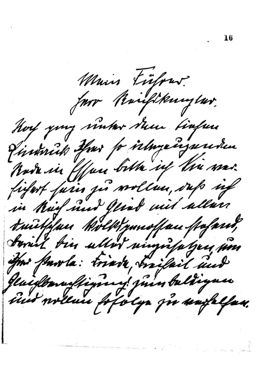 Handschriftlicher Brief von Kronprinz Wilhelm an Hitler