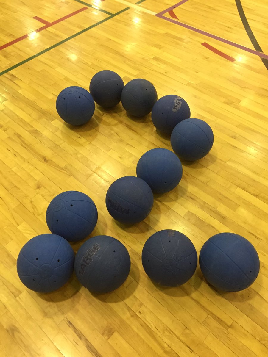 TWO more days until #sightnightcalgary2019!!! Come experience a fun run after dark. This picture is of goalballs in the shape of a two on the gym floor. Support programs such as Goalball by taking part. #blindsports