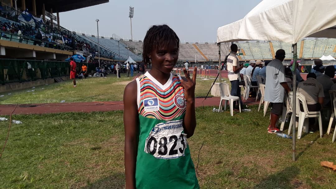 channelstv's tweet photo. John Stella from Kingsfield College, Ikorodu wins 100m Girls Final B. #ChannelsTrackField https://t.co/AhwepbE6uj