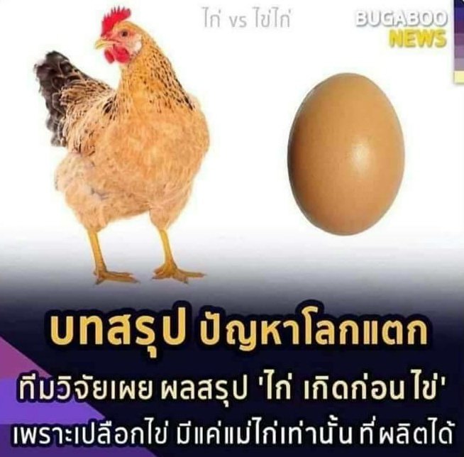 PlobJai's tweet photo. จบสักที กับคำถาม ไก่ ไข่ อะไรเกิดก่อนกัน! https://t.co/xeInw3u6Zs