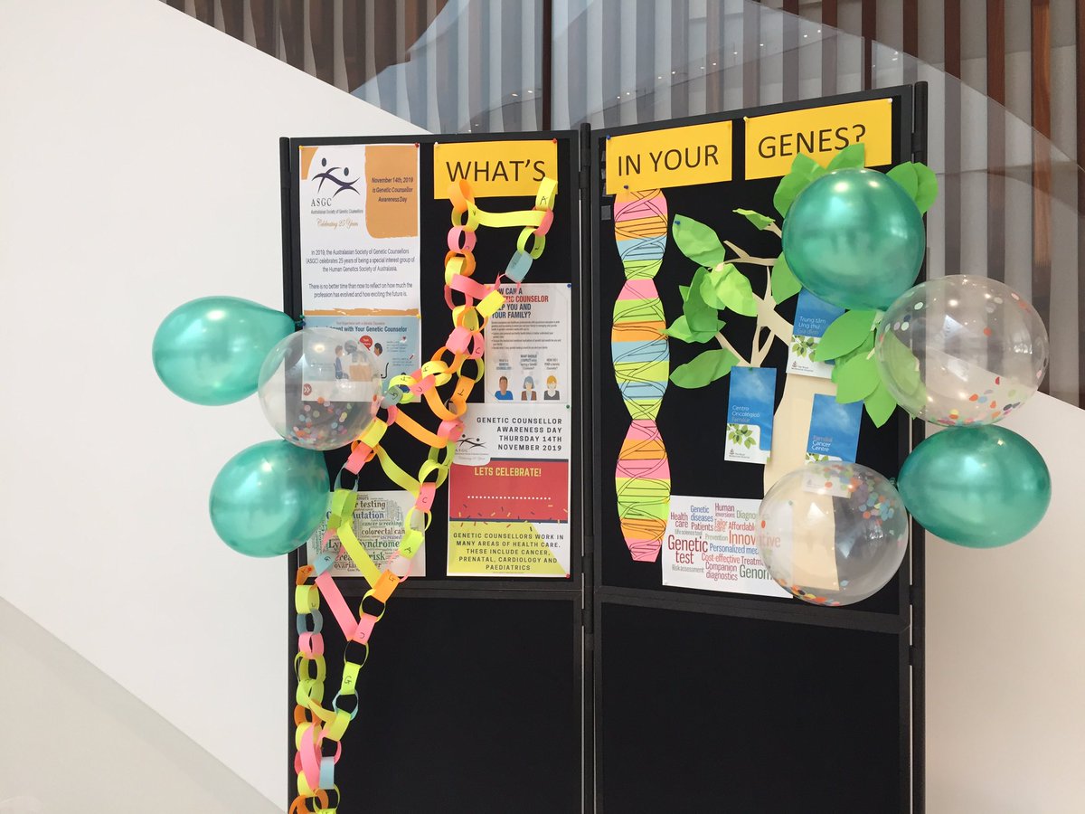 Kate Anderson (@speechpathkate) on Twitter photo I discovered that today is #Genetic Counsellor Awareness Day! Huge shout out to all the #GeneticCounsellors who walk people through mighty tough journeys of discovery. 💕 Also, nice displays <a href="/PeterMacCC/">Peter Mac Cancer Centre</a> and <a href="/TheRMH/">The Royal Melbourne Hospital</a> - thanks for the lollipop. I discovered that today is #Genetic Counsellor Awareness Day! Huge shout out to all the #GeneticCounsellors who walk people through mighty tough journeys of discovery. 💕 Also, nice displays <a href="/PeterMacCC/">Peter Mac Cancer Centre</a> and <a href="/TheRMH/">The Royal Melbourne Hospital</a> - thanks for the lollipop.