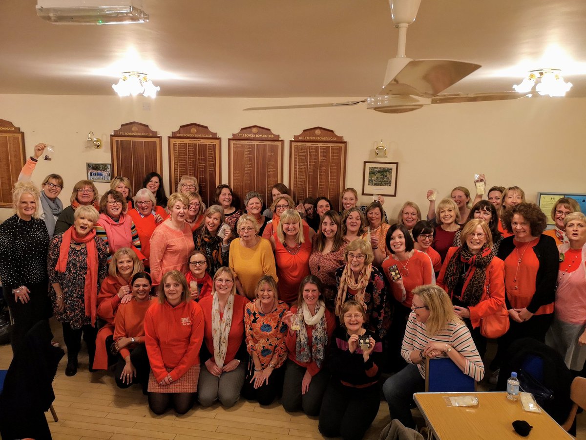 LittleBowdenWI's tweet photo. Great evening last night making chocolate truffles with @chocolateloversshop whilst wearing orange in support of #NFWI resolution #nomoreviolenceagainstwomen &amp; the #UnitedNations #16daysofaction @hfmnews @UN_Women @WILifemagazine @WomensInstitute @bbcemt @BBCWomansHour @Carps23 https://t.co/1acQ211mGy