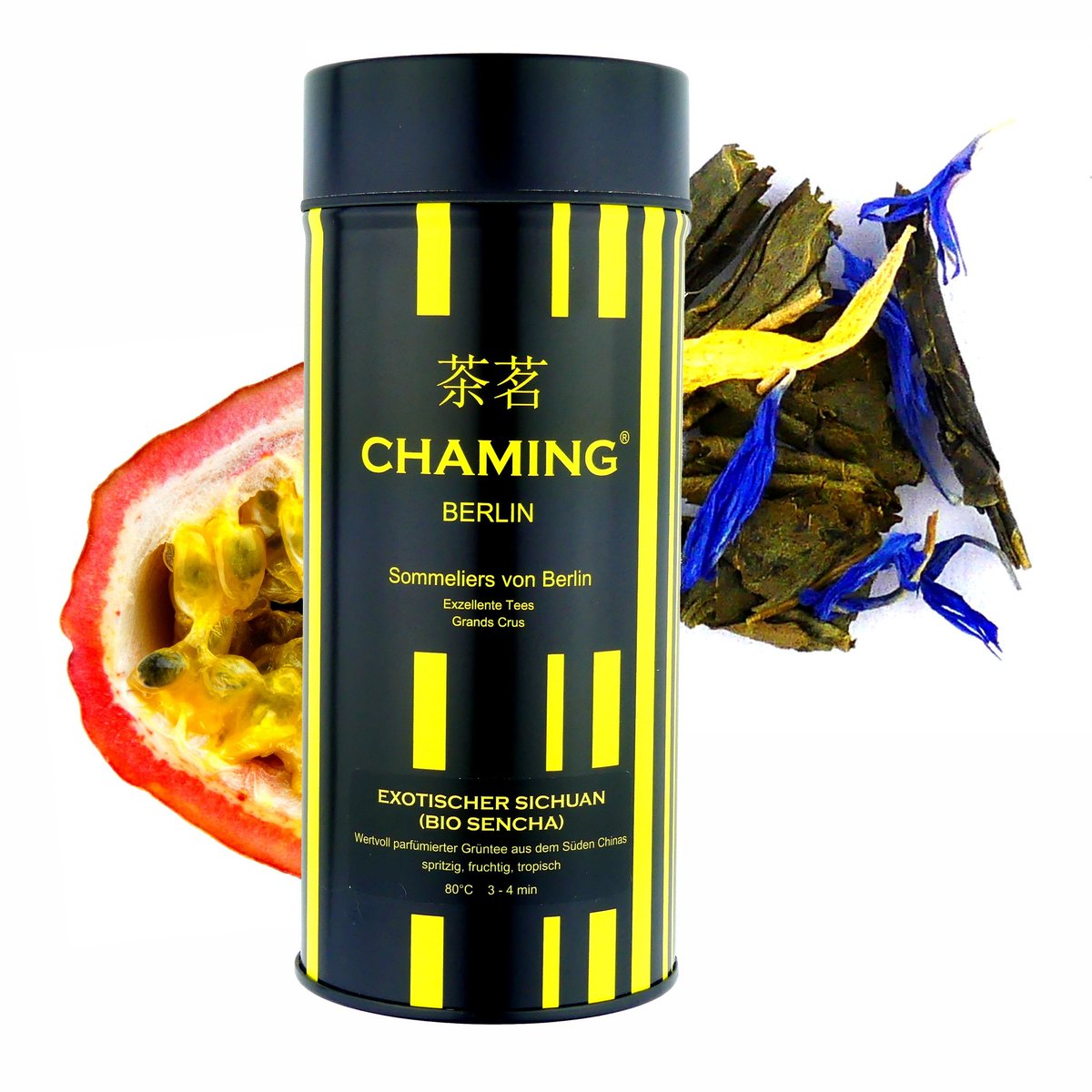 Our EXOTISCHER SICHUAN! #Lively, #fresh notes of #Bergamot and #Passionfruit blend into the green and nutty notes of a Chinese #Sencha underlined by the sensuality of marigold blossoms. A tasty #tea for special moments. #ChamingTea #greentea #grünertee #healthy #organic