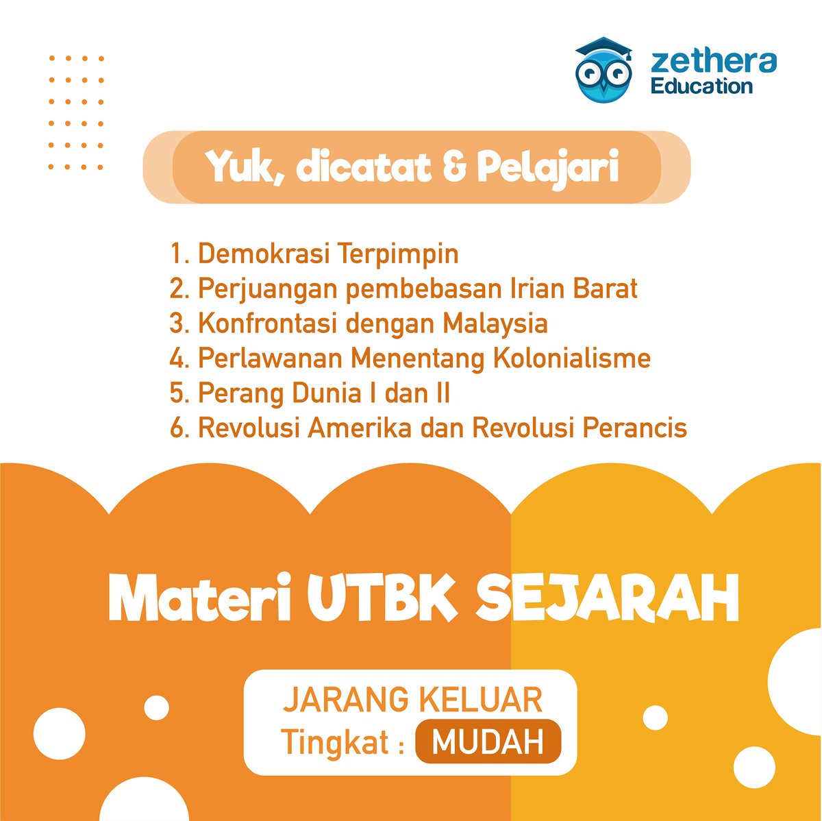 ZetheraEdu's tweet photo. 4. Bab Sejarah yang jarang keluar dan tingkat kesulitan : MUDAH https://t.co/caaOxGq8CZ