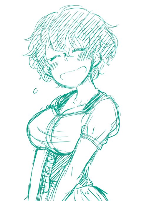 #しばらく趣味絵描けないのでラフや昔の絵あげる編
第二弾。蕨副隊長..... 