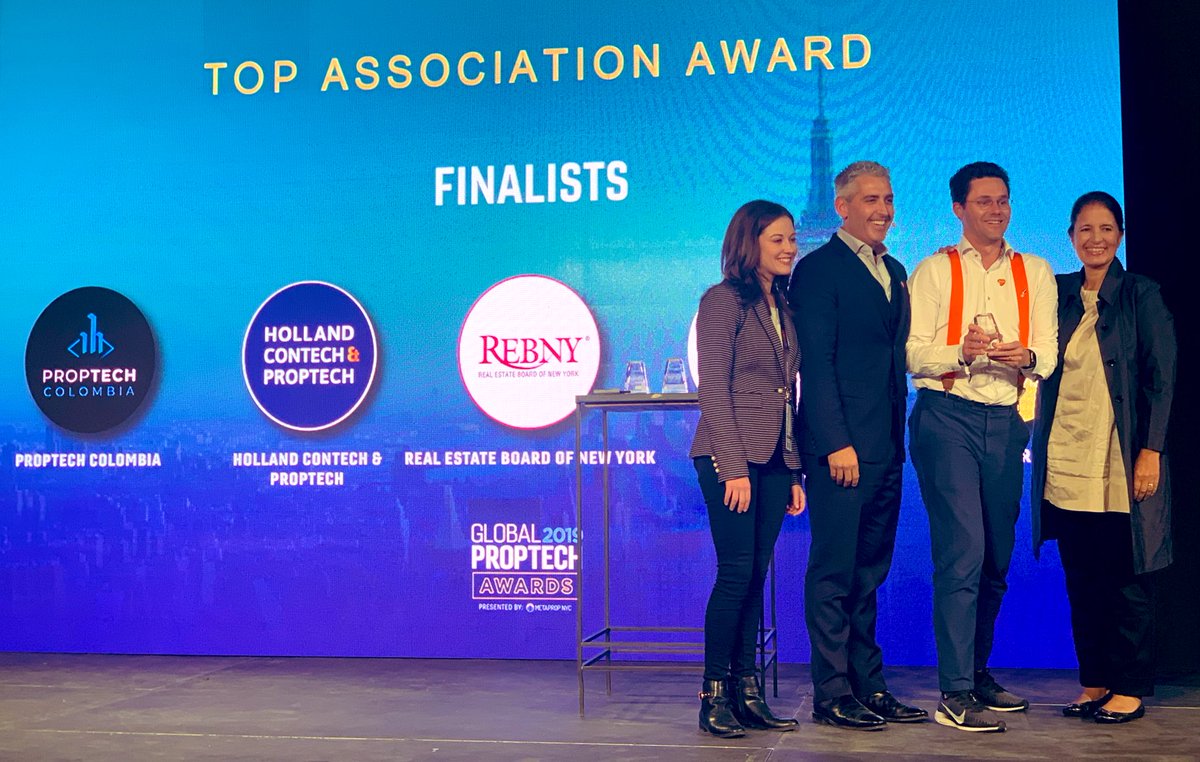 Congratulations to our friends in @HollandCT_PT and @WouterTruffino to be the winners at #MipimProptechNYC global competition. 🍻#WeareProptech 💪#Proptech #cretech #Industry40