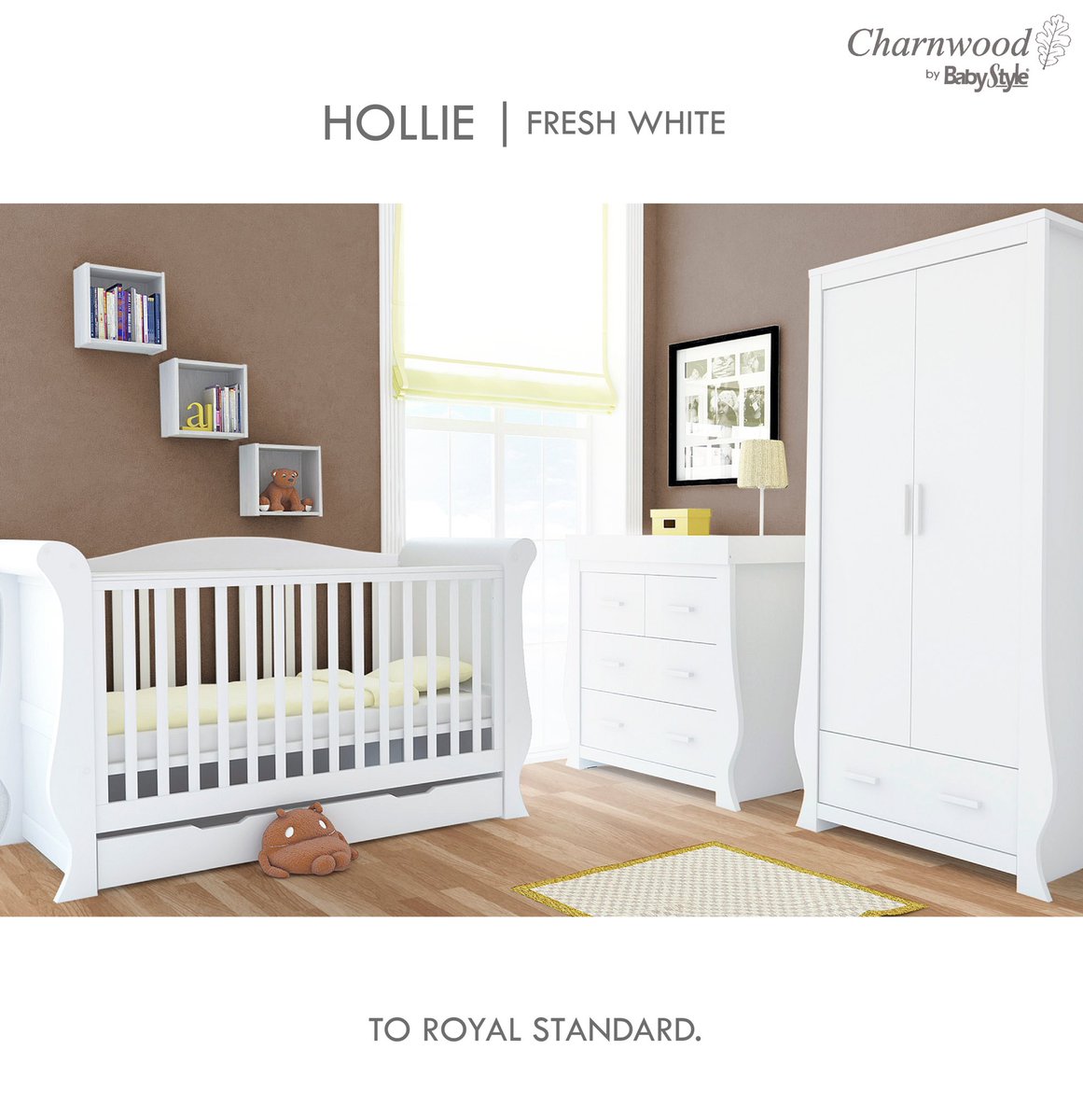 Our Hollie furniture range comes in three colours - Grey, Fresh White and Rich Walnut. Which is your favourite? #Charnwood #Furniture #Nurseryinspo