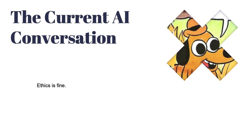 Much of the current debate in Europe and North-America has been focused on the importance of (industry-led) (voluntary) ethics frameworks for AI systems' design, development, deployment. Aka: the "ethics is fine" argument. 3/13