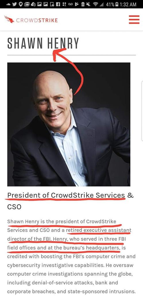 Let's give Shawn Henry a little love on the thread  he's the president of Crowdstrike