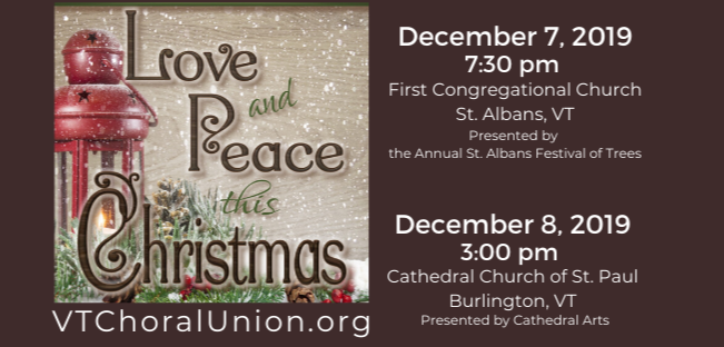 VTChoralUnion's tweet photo. The Vermont Choral Union's December ❄ 2019 Concerts - https://t.co/EkIbftpaIP https://t.co/I1p7BZ5eFn