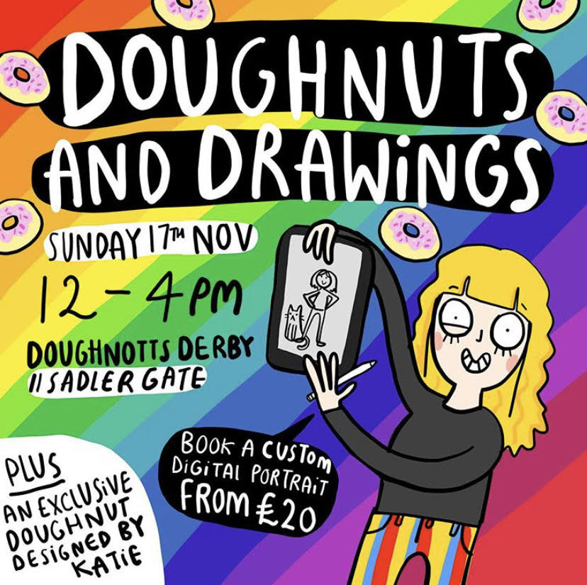 This Sunday the awesome Katie Abey will be in our Derby store for a special Doughnuts & Drawing afternoon, book your custom portrait now!
.
#doughnotts #doughnuts #derby #derbyevents #katieabey #katieabeyeven