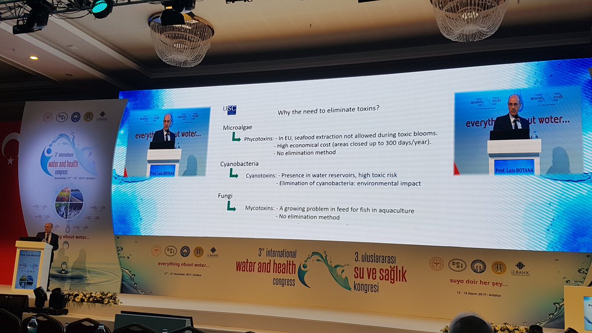 Luis BOTANA is presenting  "Elimination of aquatic toxins by nanotechnology"
3rd International Water and Health Congress in Antalya, Turkey <a href="/luismbotana/">Luis M Botana</a> <a href="/suvesaglik/">SuVeSağlıkKongresi</a>