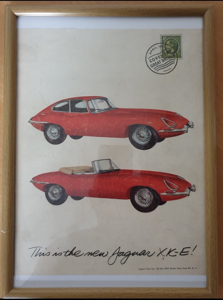 classic_sale's tweet photo. 58 years old Jaguar E-Type original framed imported ad πΊπΈ #jaguar #etype #leapingcat #60s π¬π§ #classiccars #forsale
Β£14.99 with free UK delivery
DM for details or for other makes/models you are looking for https://t.co/NyAT6PJcIf