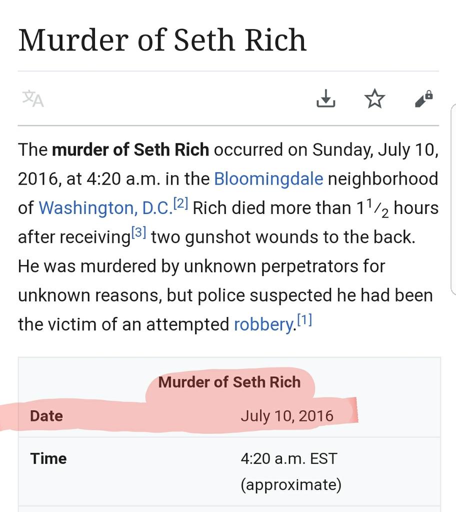So I will go back to those payments from the  @DNC Dnc paid Crowdstrike $98,849.84 on 07/11/2016Then Seth Rich murder lines up with it on 07/10/2016