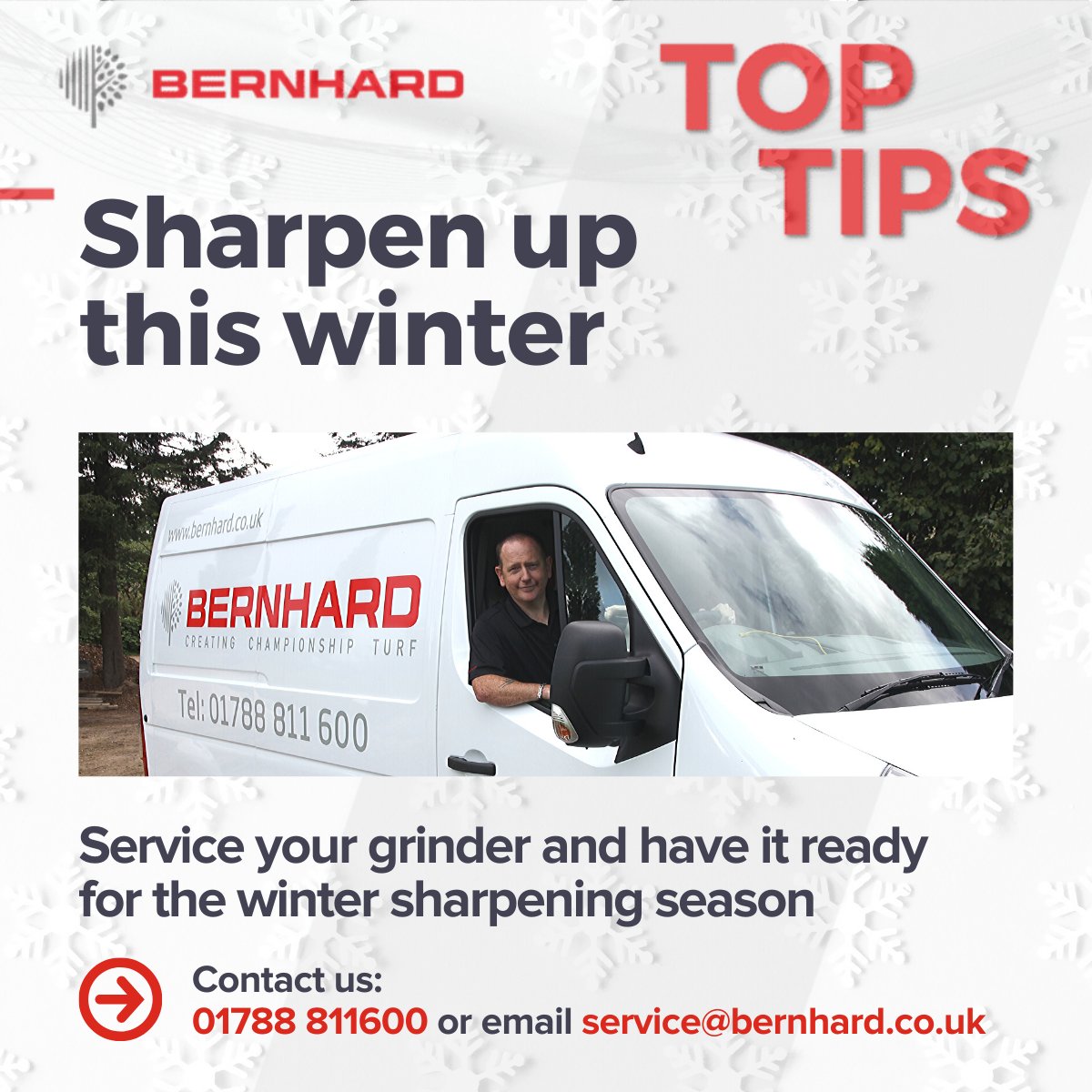 BernhardCompany's tweet image. #TopTips Get your grinder serviced this winter! #SharpeningSolutions #TurfHealth
