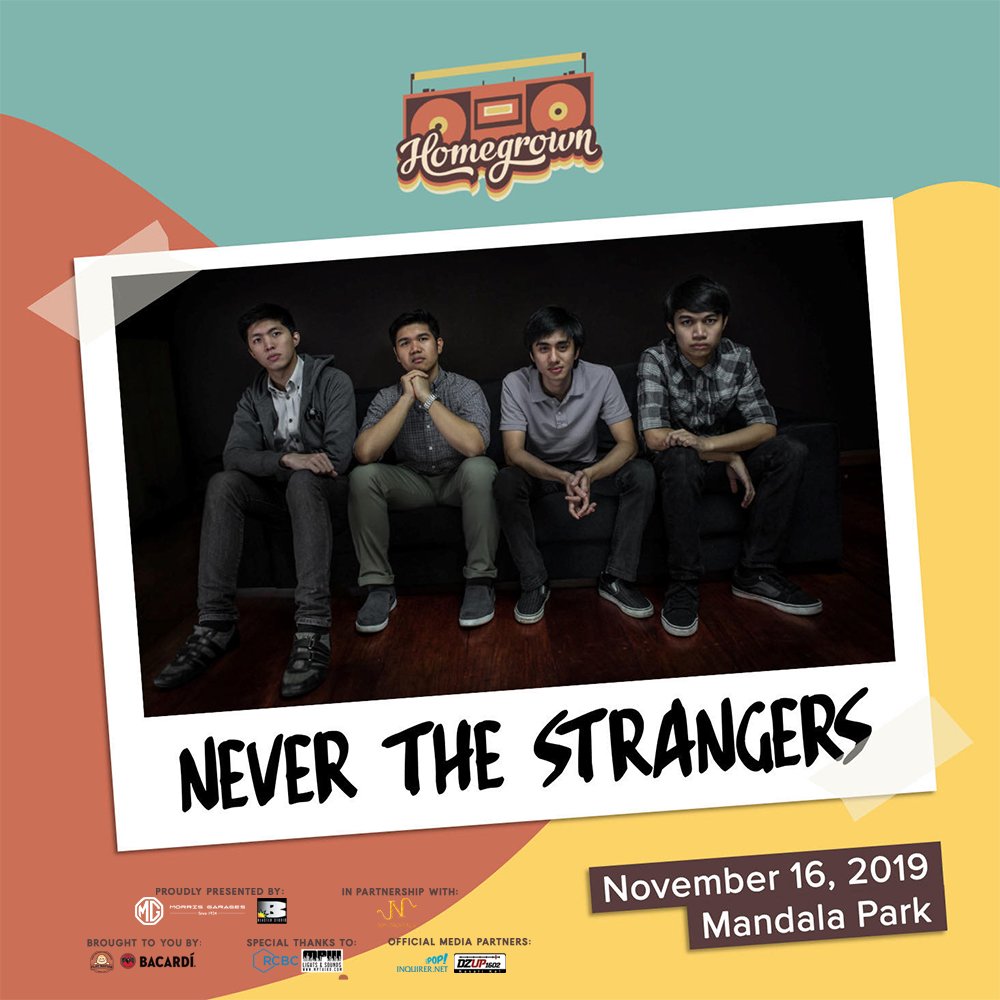 Homegrown2k19's tweet photo. Inch by inch, we're moving closer ~

Homegrown is proud to feature our guest band Never the Strangers! Buy your tickets now, bago mahuli ang lahat 😉

Only 2 days left before we dance, sing, and jam to the hottest up and coming bands in the metro! https://t.co/4Prs9mgZfV