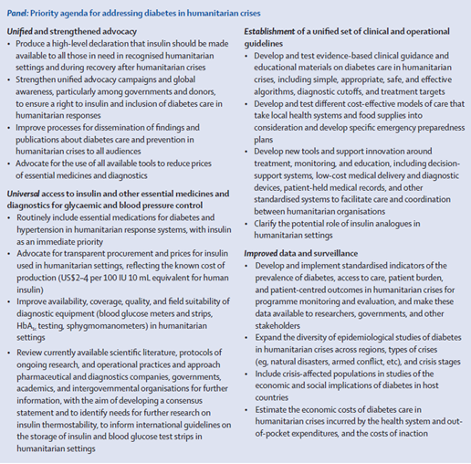 On #WorldDiabetesDay, remember #humanitarian settings, where many people with #diabetes cannot access the treatment that they need and where preventive efforts are so limited. We need to - and must! - do more, as the Boston Declaration pointed out in June thelancet.com/journals/landi…