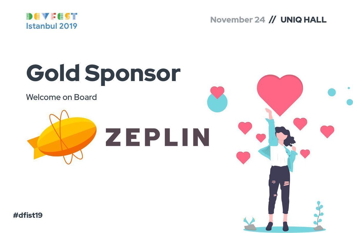 GDGIstanbul's tweet photo. DevFest Istanbul 2019'a güç ve eğlence katan @zeplin ile tanışın. 🔥 Hoş geldin Zeplin! 🥳 24 Kasım Pazar günü “Gold Sponsor” olarak @zeplin_tr bizlerle beraber olacak! 🤩 Etkinlik günü stantlarını ziyaret etmeyi unutmayın; belki sizin için sürprizleri vardır. 😉🤭 https://t.co/W01nu2OBC3