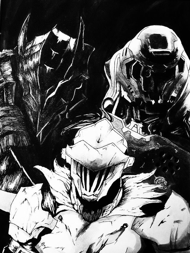 DoomguyH's tweet image. In the name of the father (guts) the son (goblin slayer) and the Holy Ghost (doom slayer) rip and tear amen