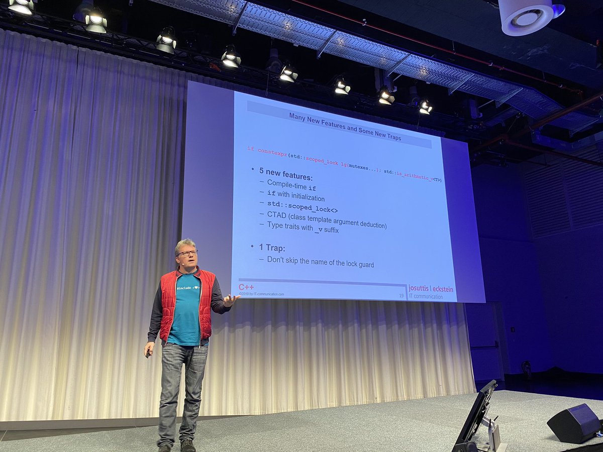 ciura_victor's tweet image. Combining C++17 Features in Practice: prepare for more corner cases and pitfalls with @NicoJosuttis 
Live #cpp quiz @meetingcpp 🤓
#meetingcpp