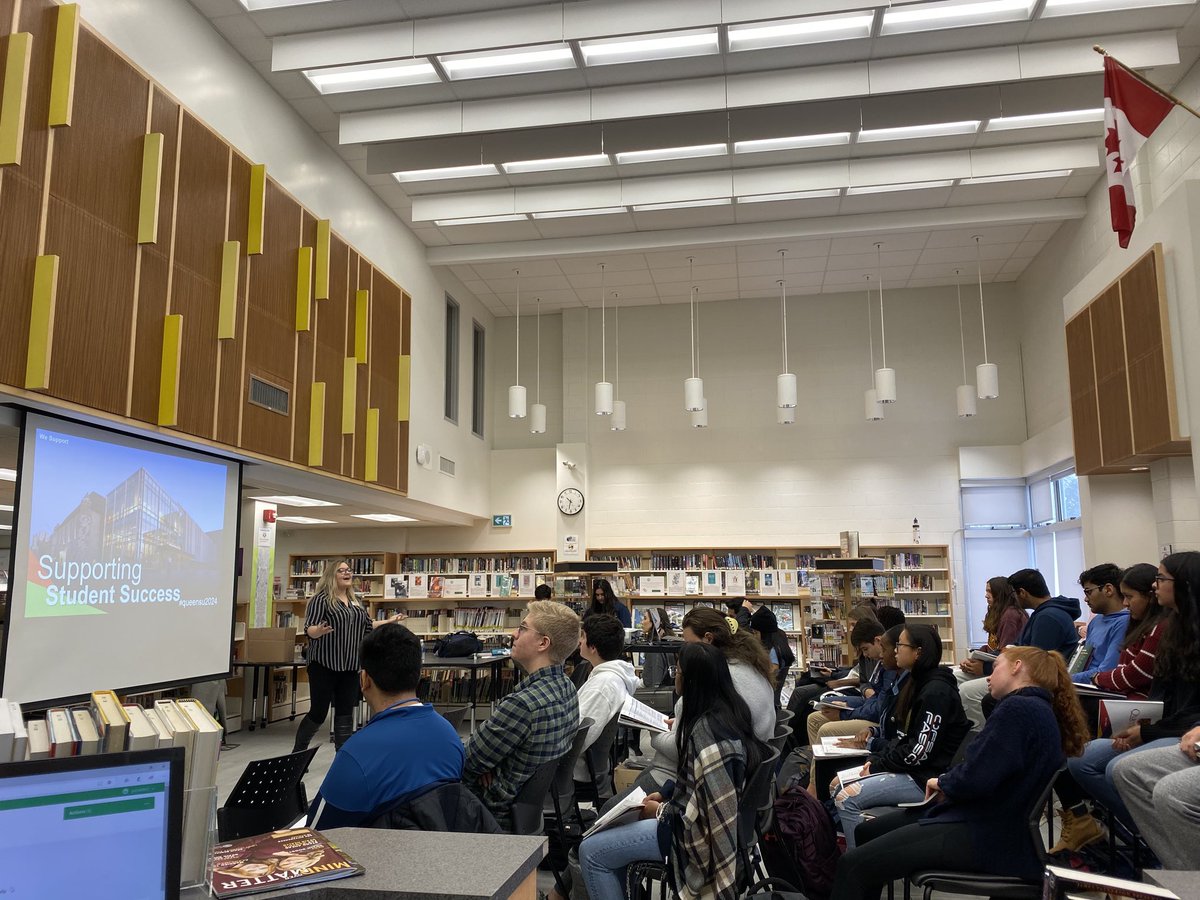 LLCPCSS's tweet photo. Pathways Fair today at Port Credit Secondary. Learning about Queen’s in the LLC. Exciting possibilities. ⁦@PortCreditSS⁩ ⁦@LLCPCSS⁩ ⁦@PeelSchools⁩ https://t.co/Sd9xSLkxKV