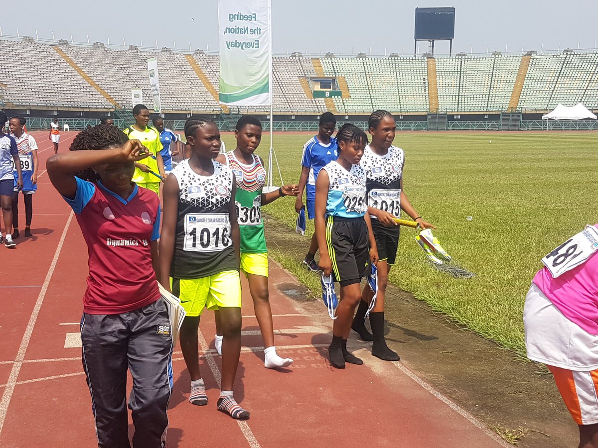 channels_sports's tweet photo. Live updates: We are getting set for the girls 4×400 metres relay.
#Channelstrackfield https://t.co/KKNEX1YFmj