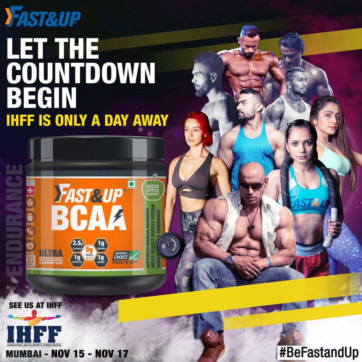 FastandUp_India's tweet photo. Less than 24 hours to go!

Asia's largest health, sports and fitness expo is home to the elite members in the world of fitness. Visit us to experience, engage and evolve!

Fuel Now: https://t.co/rGHMRezTvV

#BeFastandUp #FitWithFastandUp #FuelsTheFinest #ThursdayThoughts #IHFF https://t.co/RKir54xwL1