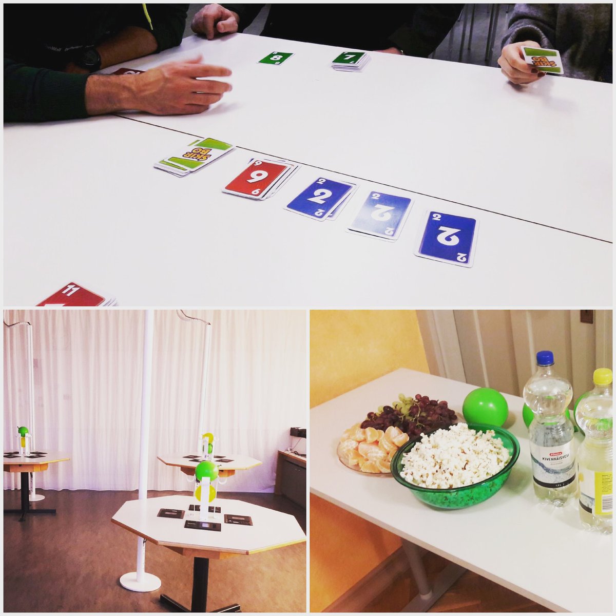 Tänään Kielikeskuksen kuukausittainen kehittämisseminaari pyhitettiin "pelaamiselle ja relaamiselle". Ohjelmassa valinnan mukaan joogaa, kehonhuoltoa ja pelejä. #aikaayhdessä #työyhteisö #tauko