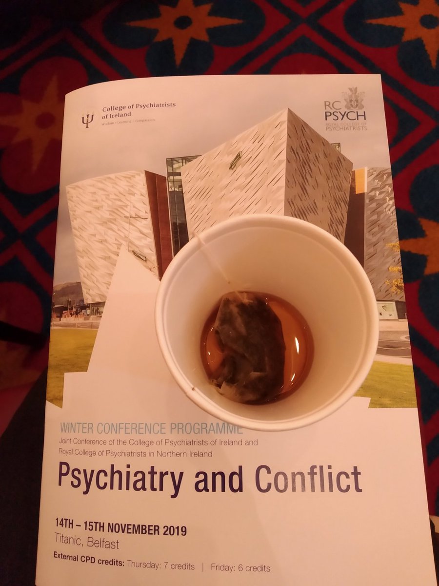 You know you're at a posh conference when there's peppermint tea. Great day so far @rcpsychNI #psychconf @wendyburn @scribb @drjulespsych
