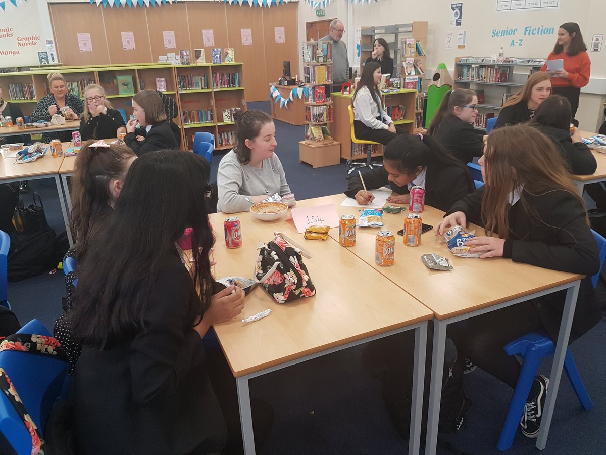 EnglishOLHS's tweet photo. S1 #LiteracyWeek book quiz teams are playing for the honour of winning but there are some nice inducements too... 😁
#teamolhs #catholicschoolsgoodforscotland 
@OLHS_Library @OLHSCumbernauld https://t.co/In7HuTMLDU