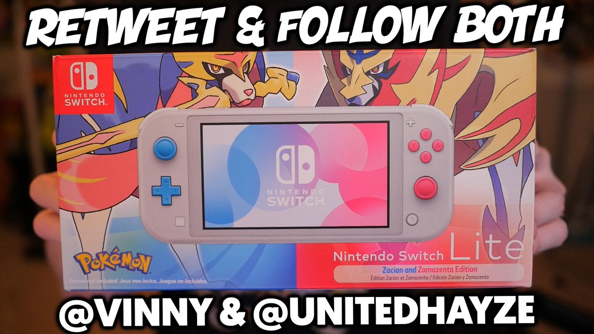 UnitedHayze's tweet image. SWORD &amp;amp; SHIELD NINTENDO SWITCH LITE GIVEAWAY!

Retweet This Tweet and MAKE SURE to be following @Vinny &amp;amp; @UnitedHayze to enter! 

Good luck to everyone!!